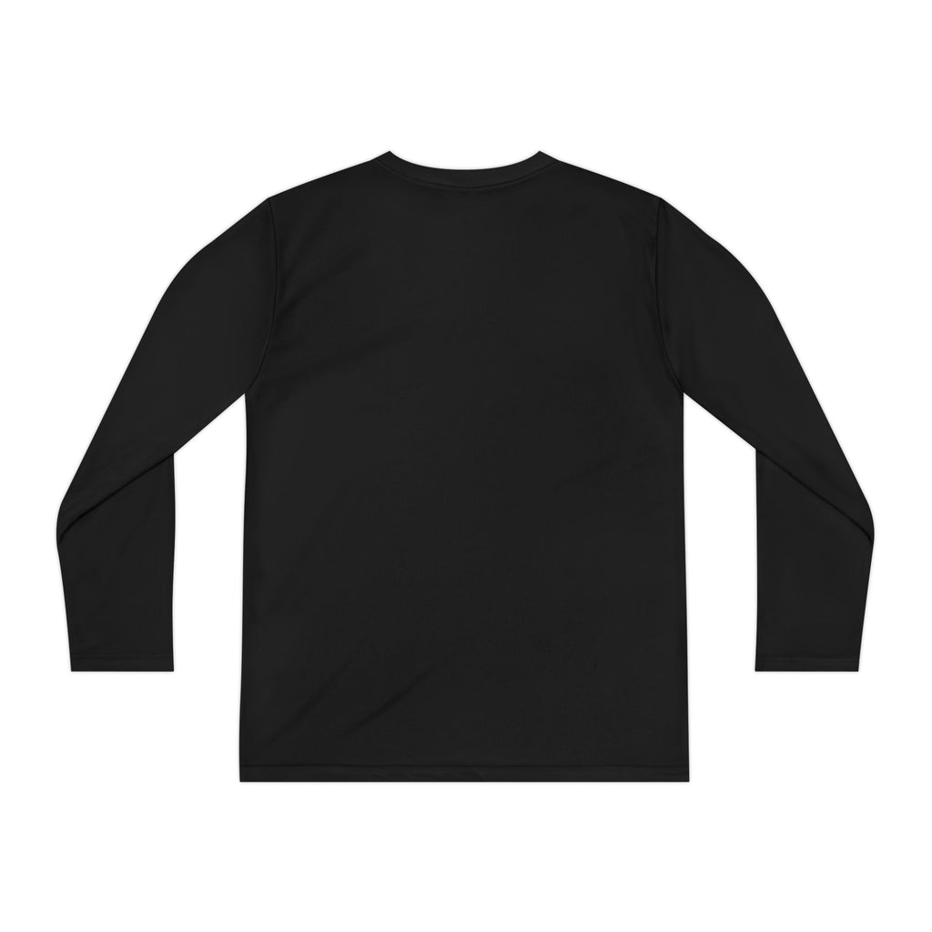 Youth Long Sleeve Tee — "Cozy Season" Blue Checkerboard Poinsettia