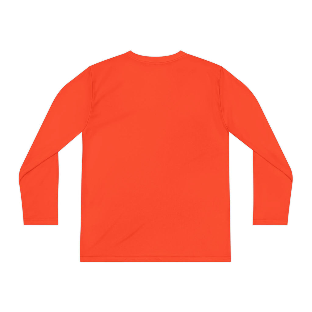 Youth Long Sleeve Tee — "Cozy Season" Blue Checkerboard Poinsettia