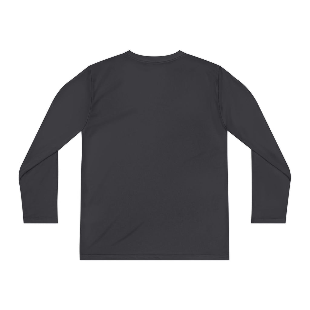 Youth Long Sleeve Tee — "Cozy Season" Blue Checkerboard Poinsettia