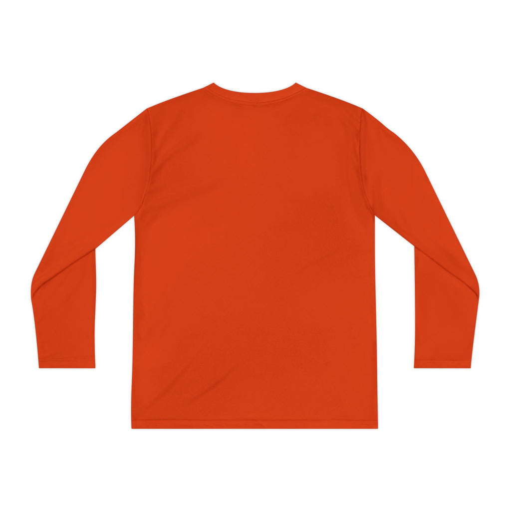 Youth Long Sleeve Tee — "Cozy Season" Blue Checkerboard Poinsettia
