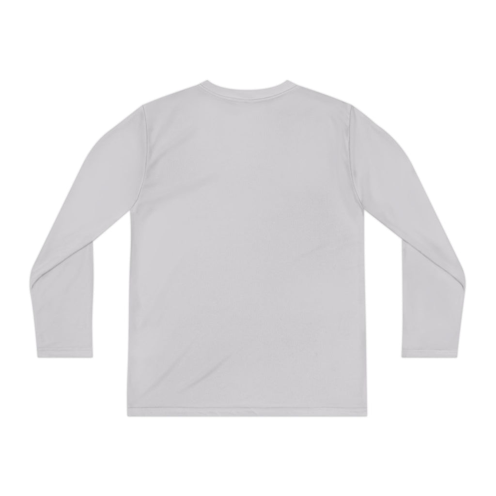Youth Long Sleeve Tee — "Cozy Season" Blue Checkerboard Poinsettia