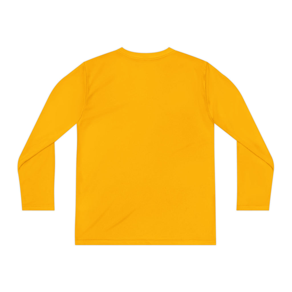 Youth Long Sleeve Tee — "Cozy Season" Blue Checkerboard Poinsettia