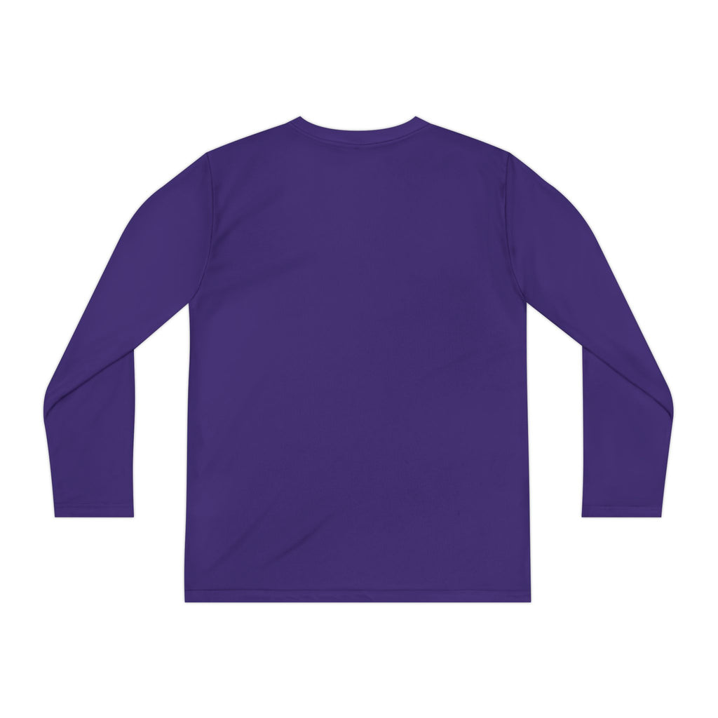 Youth Long Sleeve Tee — "Cozy Season" Blue Checkerboard Poinsettia